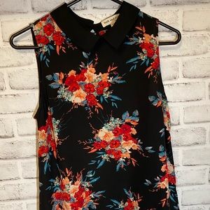 FAITH AND JOY Sleeveless Elegant Floral Top S
